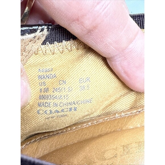 (C)Coach Wanda Women's Tan/Brown Signature Logo Canvas/Leather Ballet Flats 8.5B - Picture 9 of 12